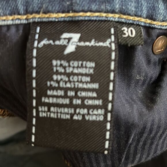 7 For All Mankind B(air) The High Waist Ankle Skinny Distressed Denim Jeans - Picture 12 of 12